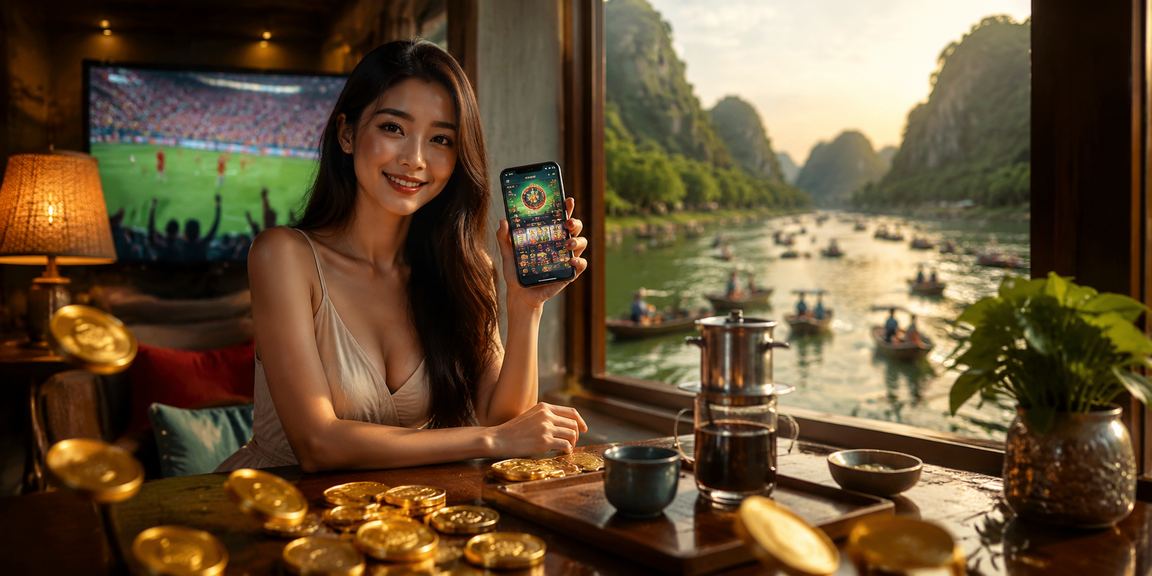 Người dùng thư giãn với cà phê và trải nghiệm casino trên điện thoại tại Ninh Bình